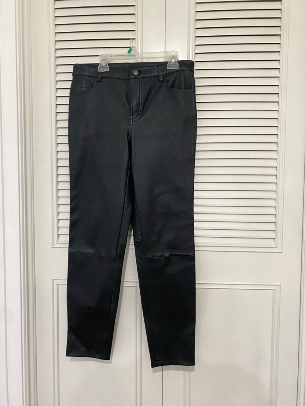 Massimo Dutti Black Piel Leather High-Waist Pants size 6
